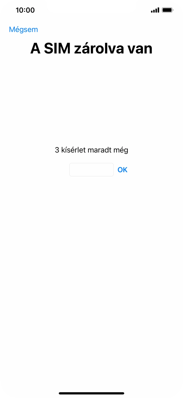 Amennyiben a SIM-kártyád zárolva van, írd be a PIN-kódodat, és válaszd az OK lehetőséget.