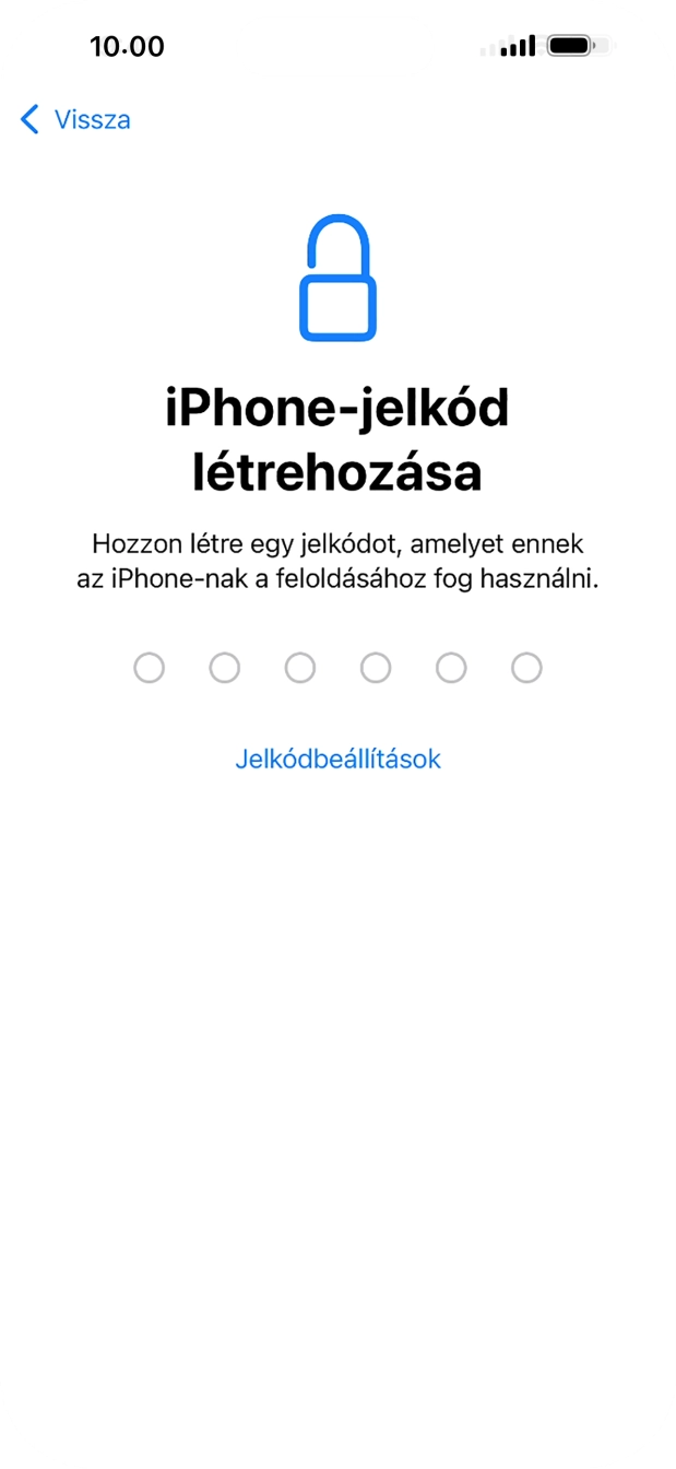 Válaszd a Jelkódbeállítások lehetőséget. Válaszd a Jelkódbeállítások lehetőséget.