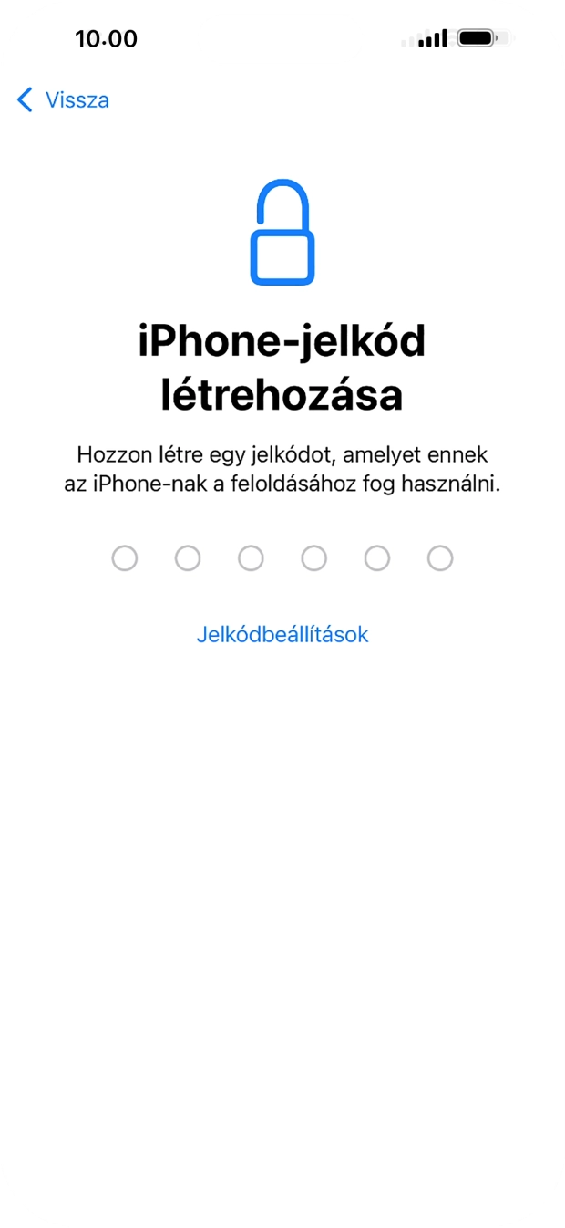 Válaszd a Jelkódbeállítások lehetőséget. Válaszd a Jelkódbeállítások lehetőséget.