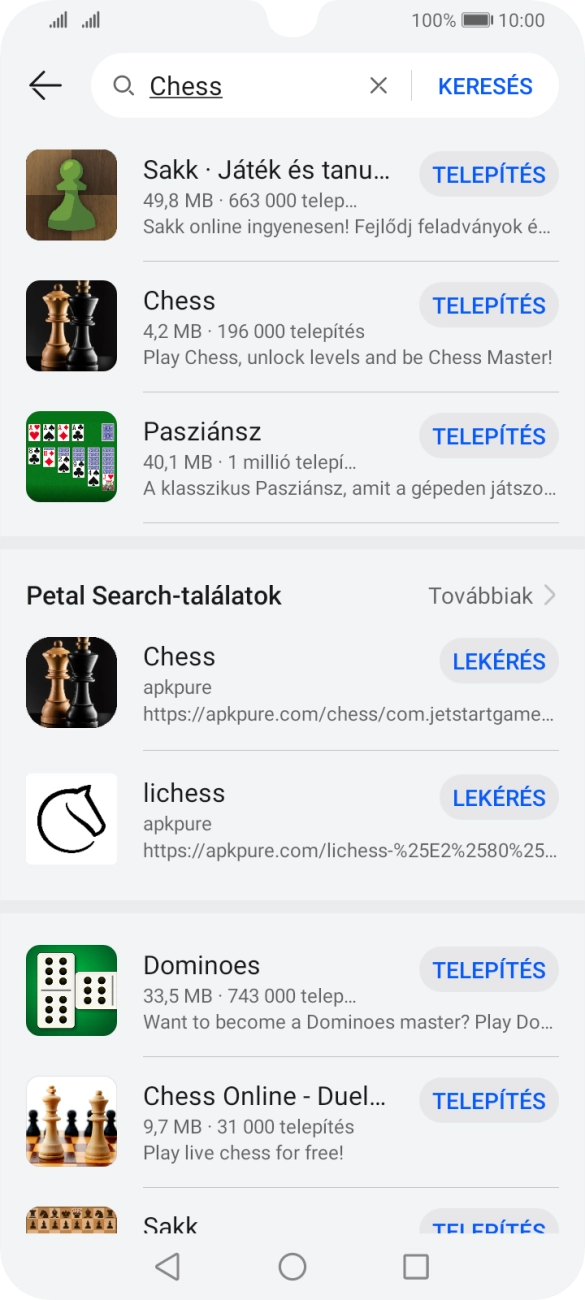 Kattints a kívánt alkalmazásra. Kattints a kívánt alkalmazásra.