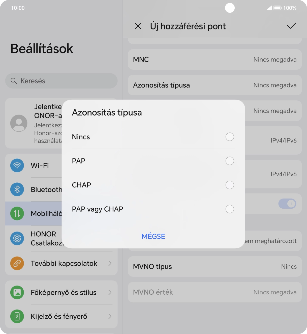 Válaszd a PAP lehetőséget. Válaszd a PAP lehetőséget.