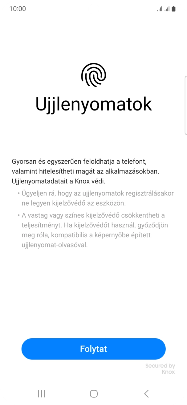 Válaszd a Folytat lehetőséget.