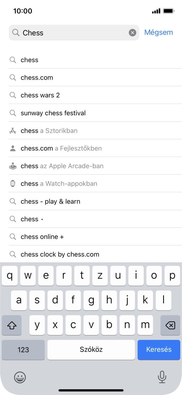Válaszd a Keresés lehetőséget. Válaszd a Keresés lehetőséget.
