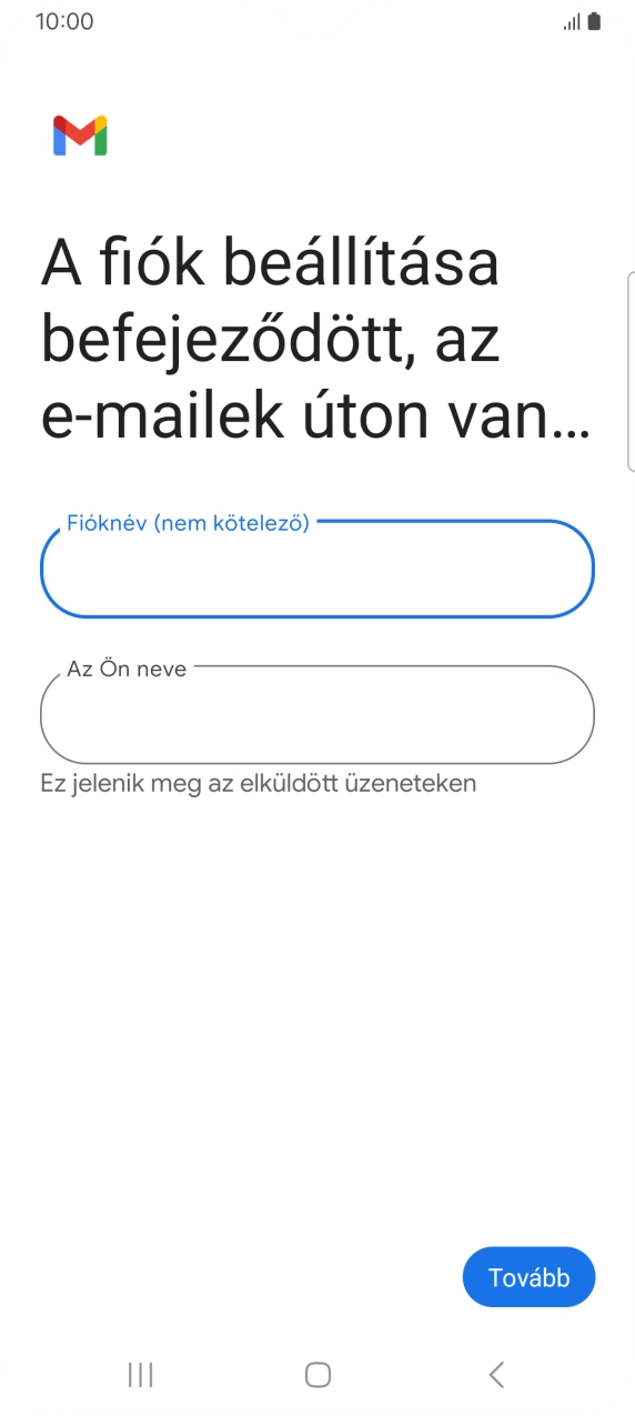 Kattints „Az Ön neve” alatti mezőre, és írd be a kívánt küldőnevet.