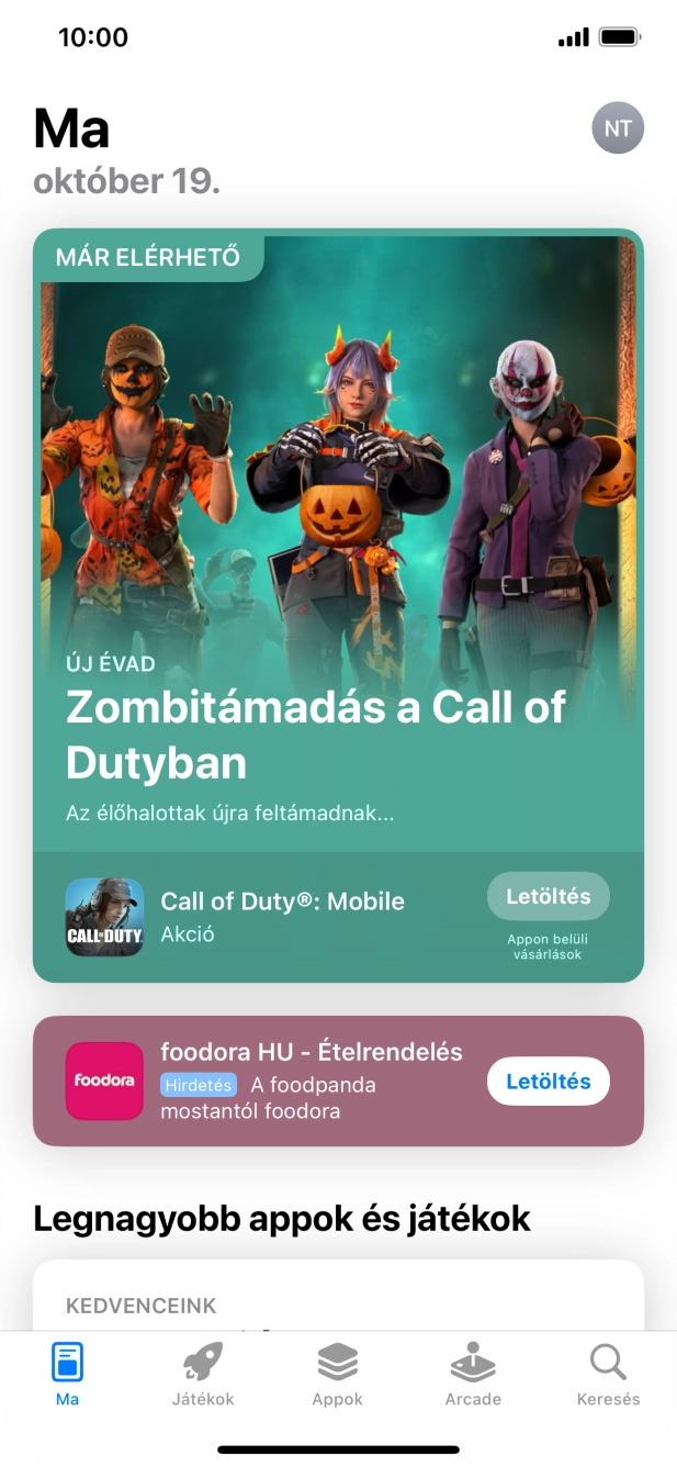 Válaszd a Keresés lehetőséget.