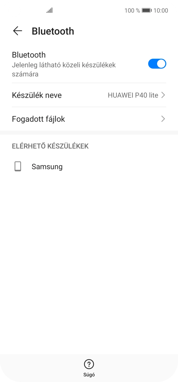 Válaszd ki a kívánt Bluetooth-eszközt, és kövesd a kijelzőn megjelenő utasításokat annak telefonodhoz történő csatlakoztatásához. Válaszd ki a kívánt Bluetooth-eszközt, és kövesd a kijelzőn megjelenő utasításokat annak telefonodhoz történő csatlakoztatásához.