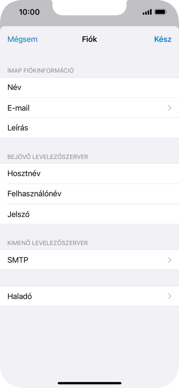 Válaszd az SMTP lehetőséget.