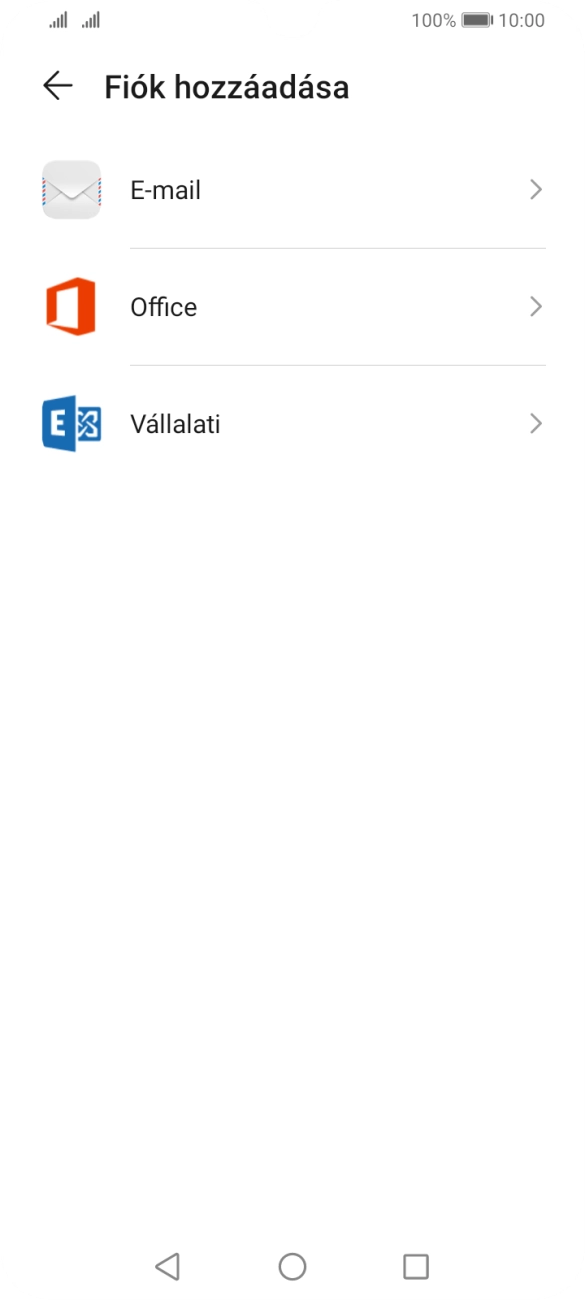 Válaszd az E-mail lehetőséget.