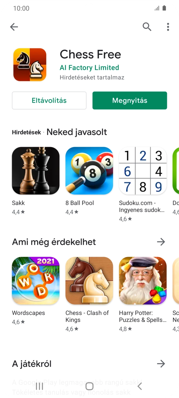 A befejezéshez, és ahhoz, hogy visszatérhess a főképernyőhöz, nyomd meg a főgombot.