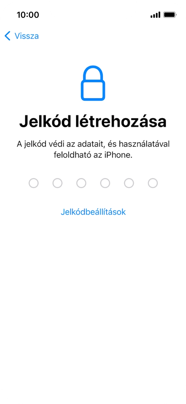 Válaszd a Jelkódbeállítások lehetőséget. Válaszd a Jelkódbeállítások lehetőséget.