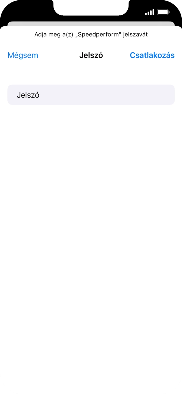 Írd be a Wi-Fi hálózatodhoz tartózó jelszót, és válaszd a Csatlakozás lehetőséget. Írd be a Wi-Fi hálózatodhoz tartózó jelszót, és válaszd a Csatlakozás lehetőséget.