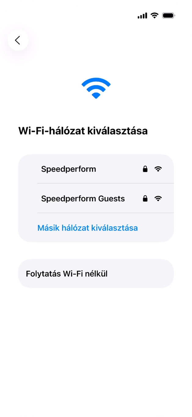 Válaszd ki a kívánt Wi-Fi hálózatot.
