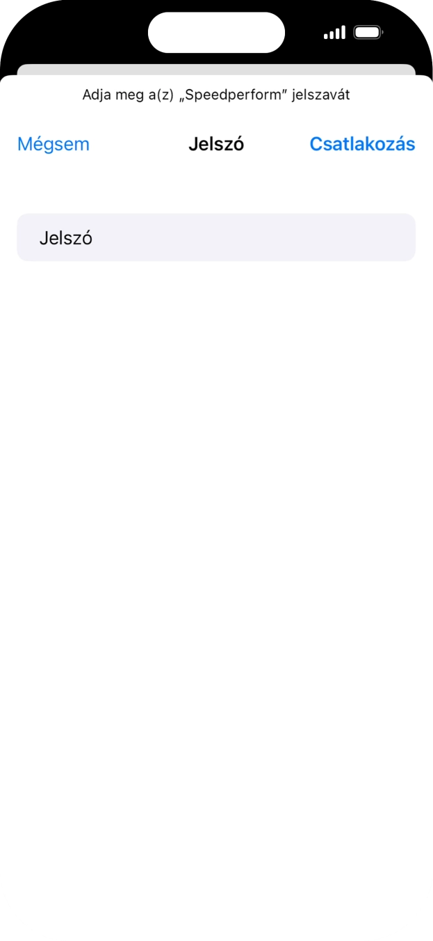 Írd be a Wi-Fi hálózatodhoz tartózó jelszót, és válaszd a Csatlakozás lehetőséget. Írd be a Wi-Fi hálózatodhoz tartózó jelszót, és válaszd a Csatlakozás lehetőséget.