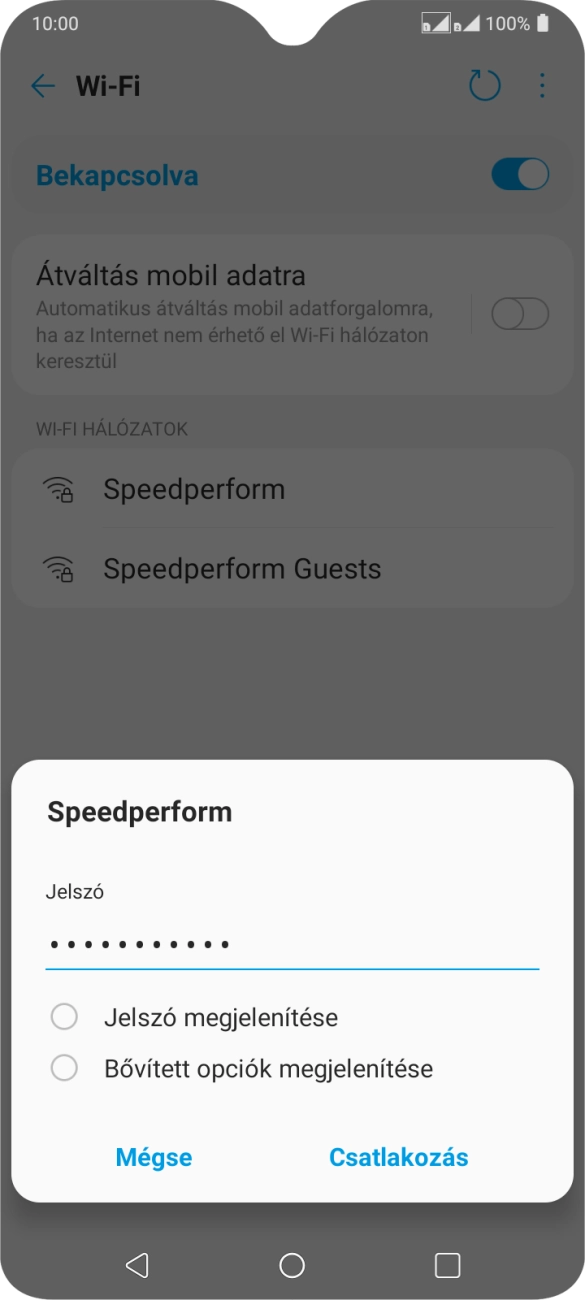 Írd be a Wi-Fi hálózatodhoz tartózó jelszót, és válaszd a Csatlakozás lehetőséget. Írd be a Wi-Fi hálózatodhoz tartózó jelszót, és válaszd a Csatlakozás lehetőséget.