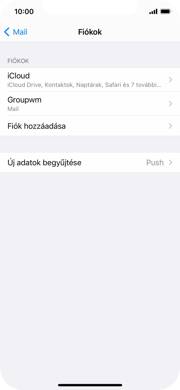Kattints az imént létrehozott e-mail-fiók nevére.