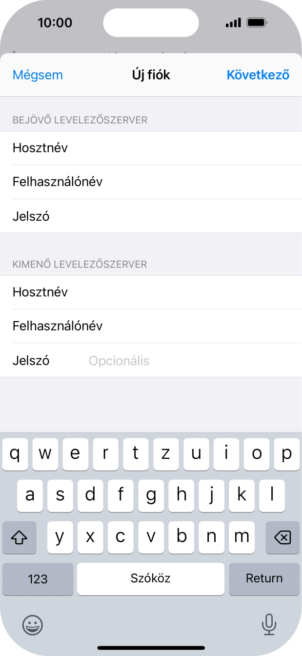 Kattints a Jelszó mezőre, és írd be az e-mail-fiókodhoz tartozó jelszót.