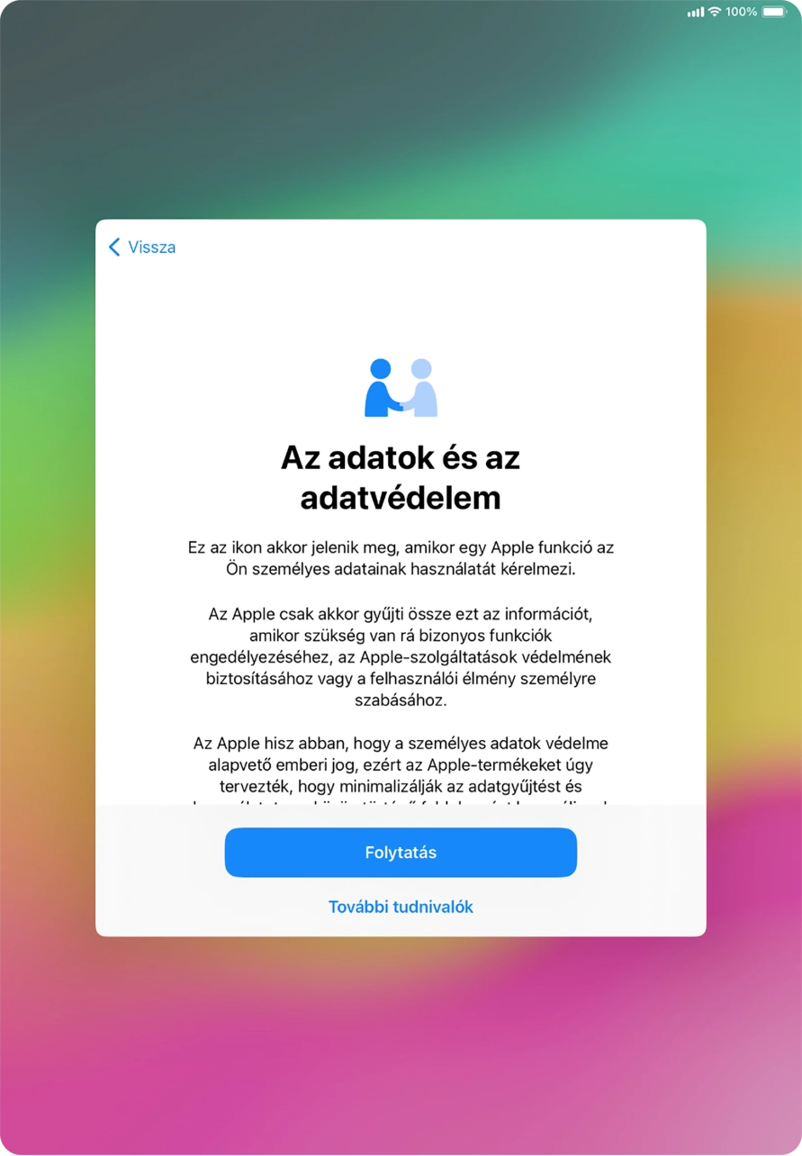 Válaszd a Folytatás lehetőséget.