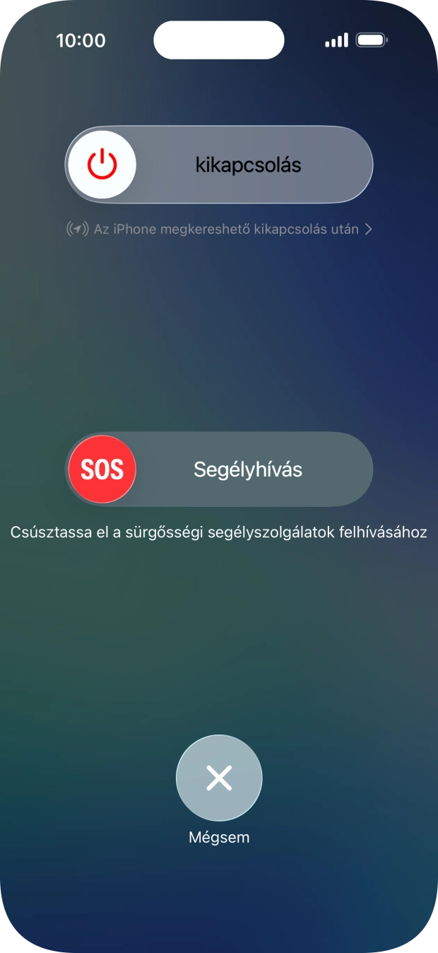 Kattints a kikapcsolás ikonra, és húzd az ikont jobbra.