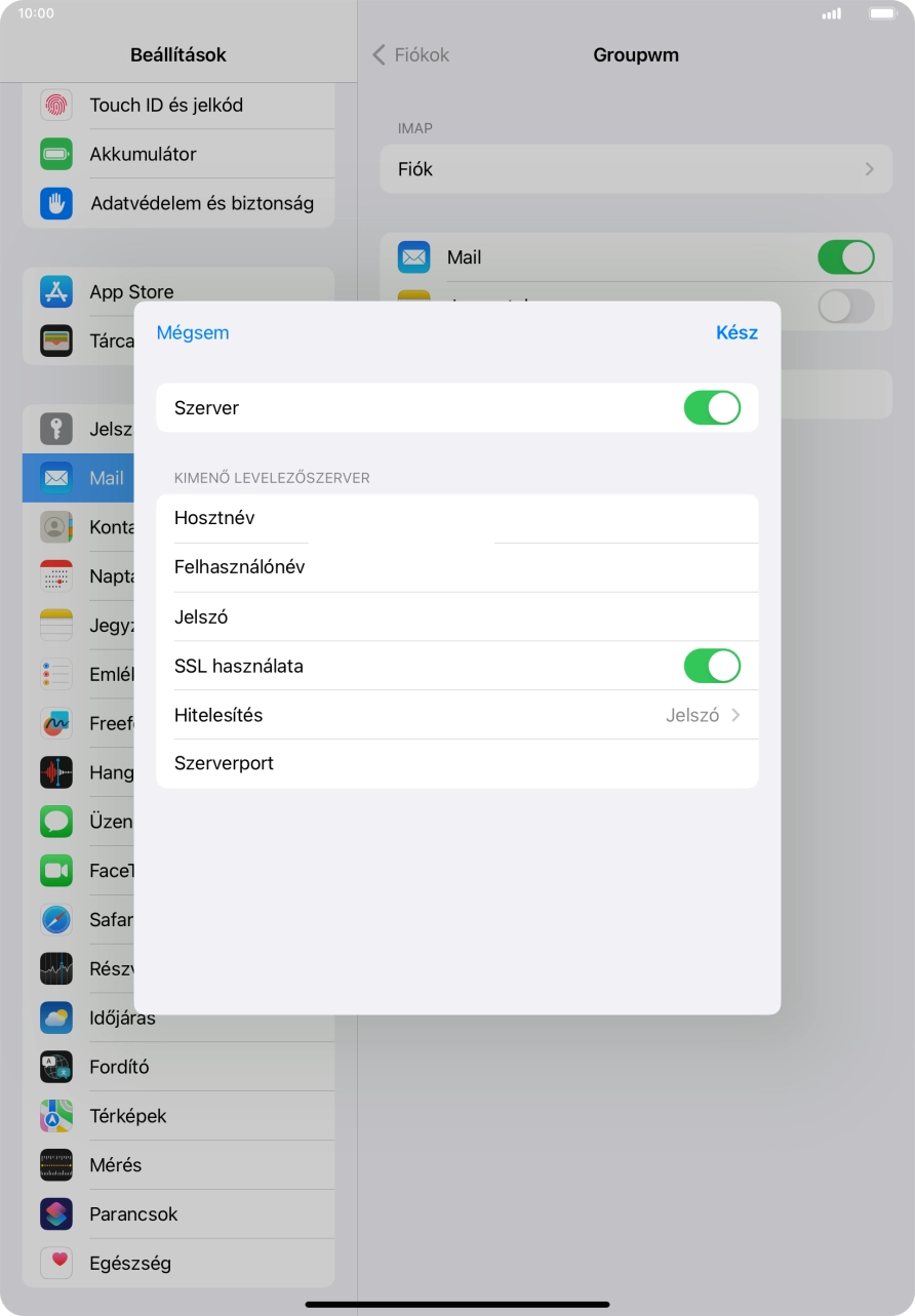 Válaszd a Hitelesítés lehetőséget.