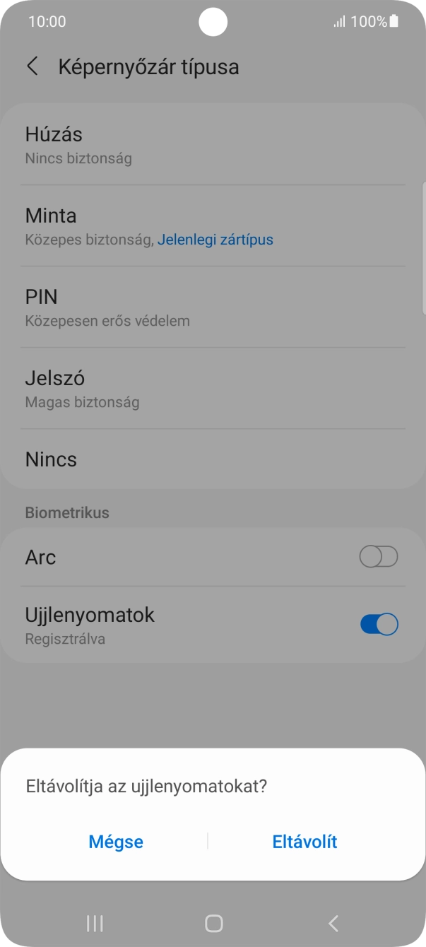 Válaszd az Eltávolít lehetőséget.