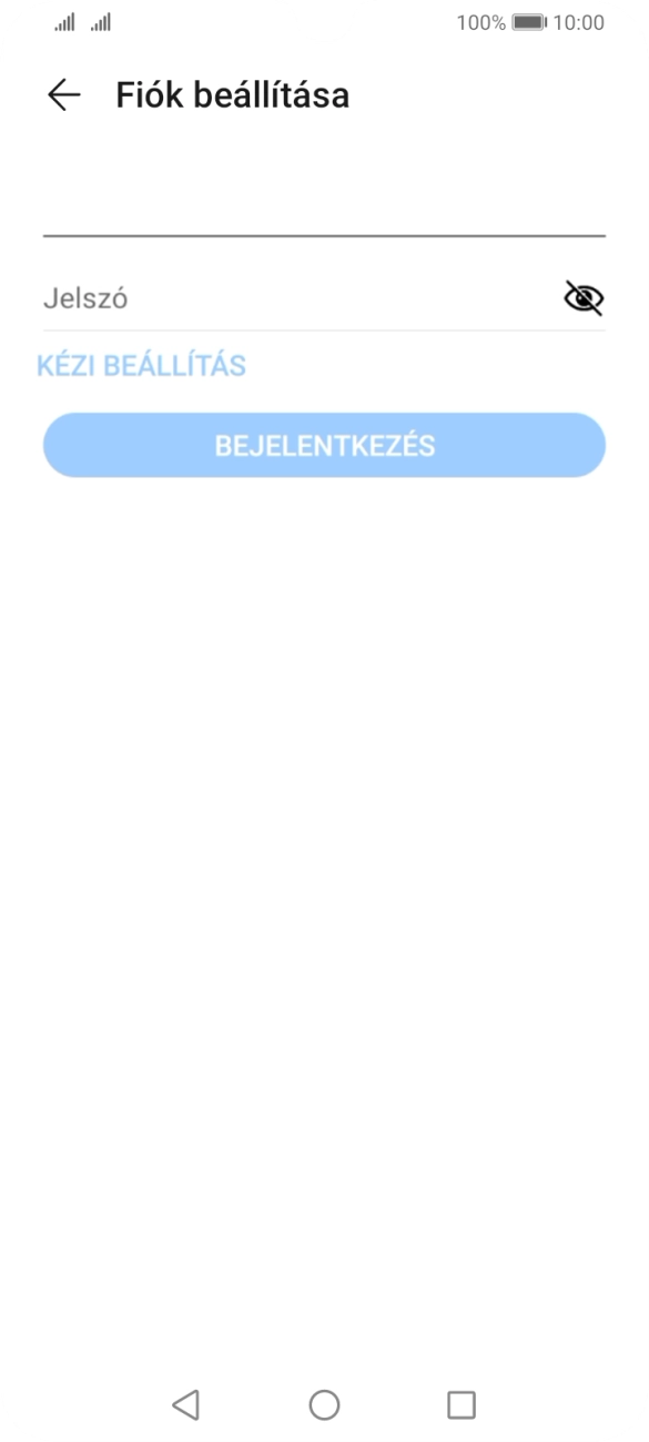 Kattints a Jelszó mezőre, és írd be az e-mail-fiókodhoz tartozó jelszót.