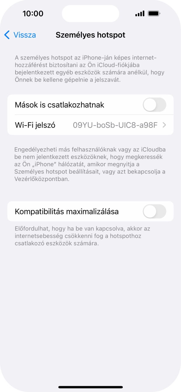 Kattints a Wi-Fi jelszó mezőre, és írd be a kívánt jelszót. Kattints a Wi-Fi jelszó mezőre, és írd be a kívánt jelszót.