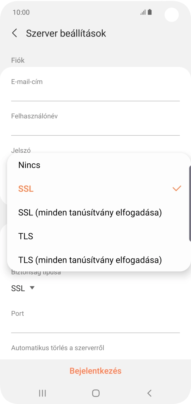 Válaszd a Nincs lehetőséget.