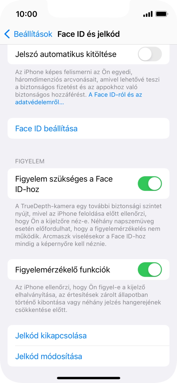 Válaszd a Jelkód kikapcsolása lehetőséget, és írd be a képernyőzárkódot. Válaszd a Jelkód kikapcsolása lehetőséget, és írd be a képernyőzárkódot.