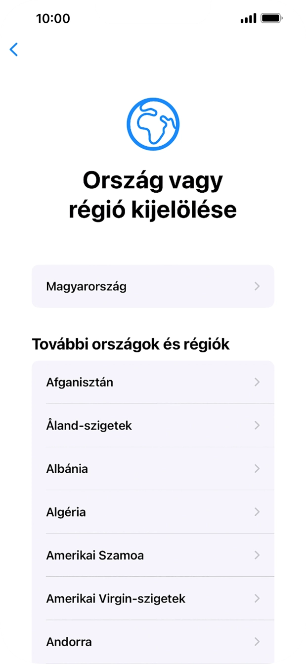 Válaszd ki a kívánt országot vagy régiót.