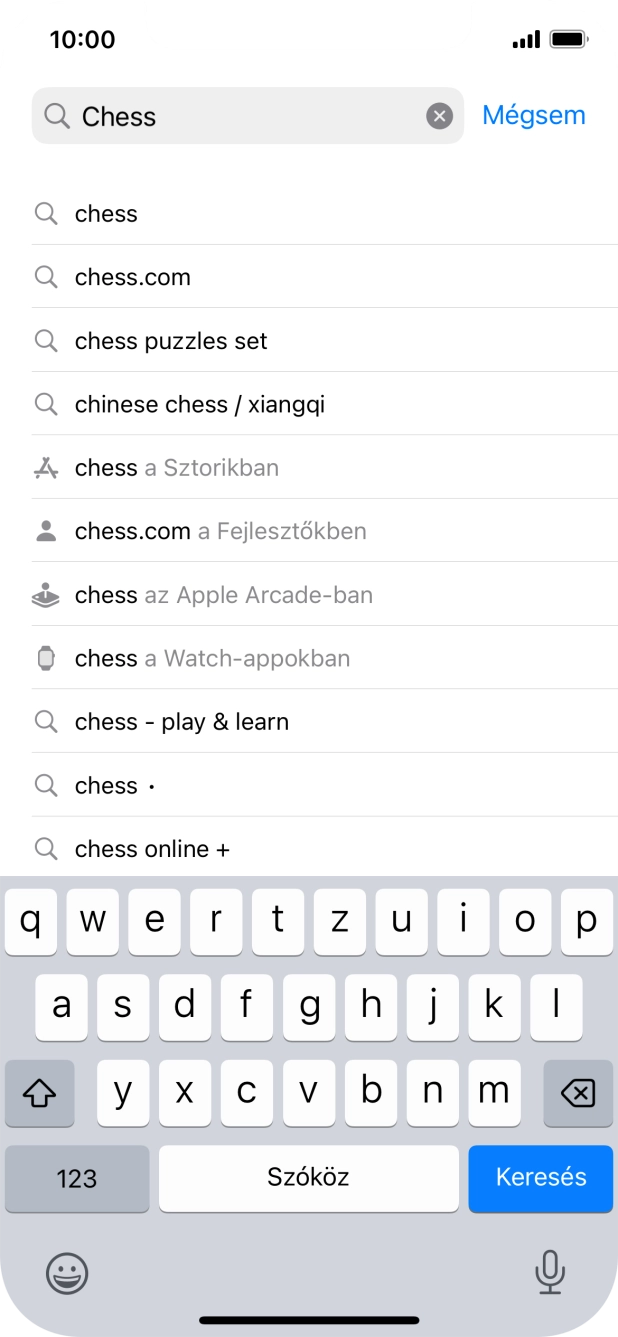 Válaszd a Keresés lehetőséget.