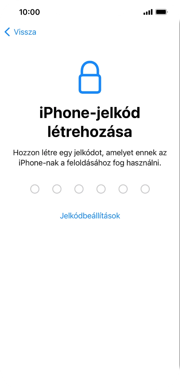 Válaszd a Jelkódbeállítások lehetőséget. Válaszd a Jelkódbeállítások lehetőséget.