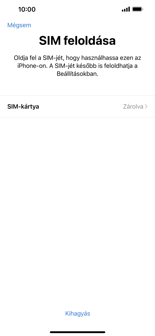 Válaszd a SIM-kártya lehetőséget. Válaszd a SIM-kártya lehetőséget.