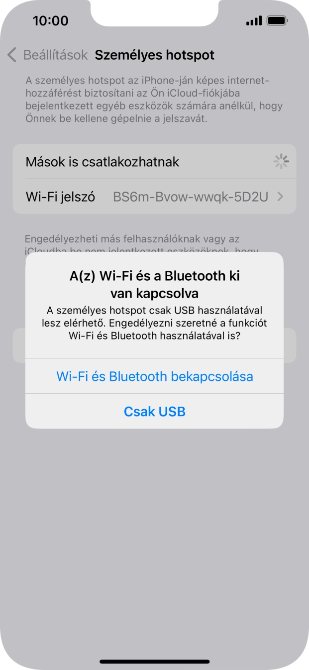 Amennyiben ki van kapcsolva a Wi-Fi, válaszd a Wi-Fi és Bluetooth bekapcsolása lehetőséget. Amennyiben ki van kapcsolva a Wi-Fi, válaszd a Wi-Fi és Bluetooth bekapcsolása lehetőséget.