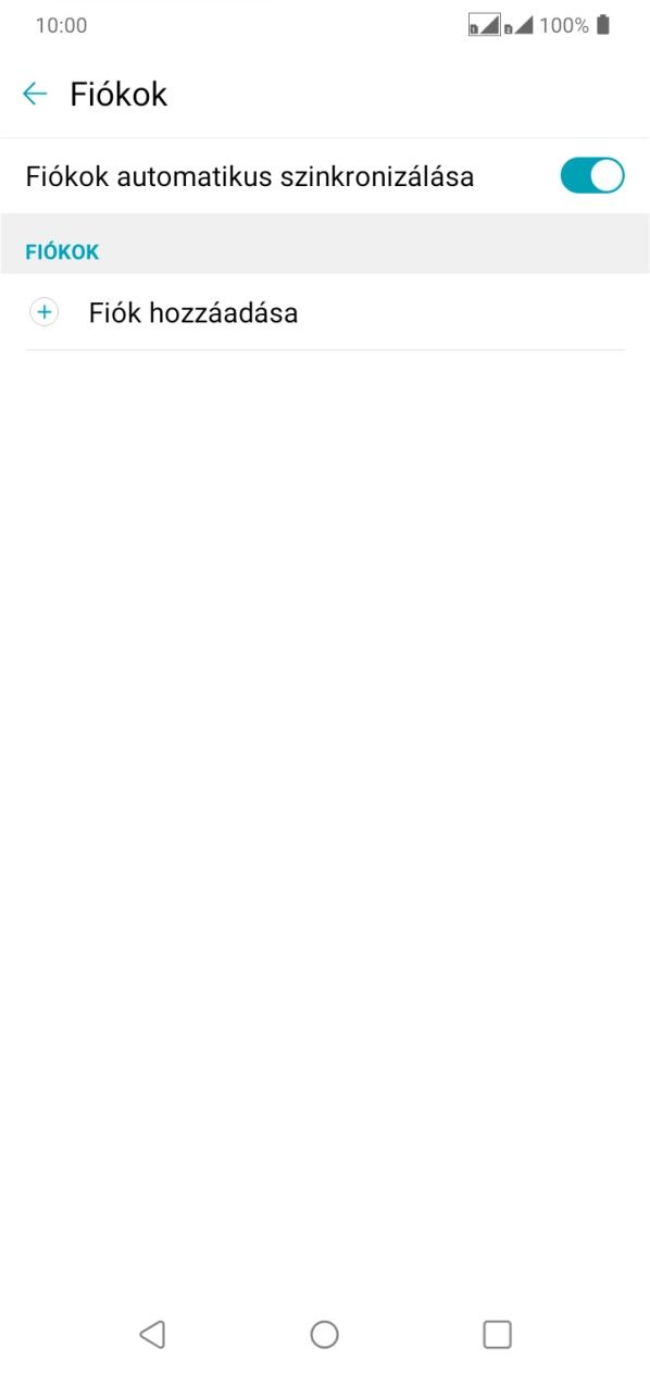 Válaszd a Fiók hozzáadása lehetőséget.