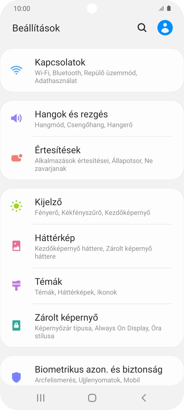 Válaszd a Kapcsolatok lehetőséget.
