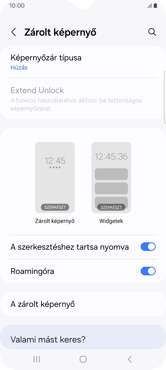 Válaszd a Képernyőzár típusa lehetőséget. Válaszd a Képernyőzár típusa lehetőséget.