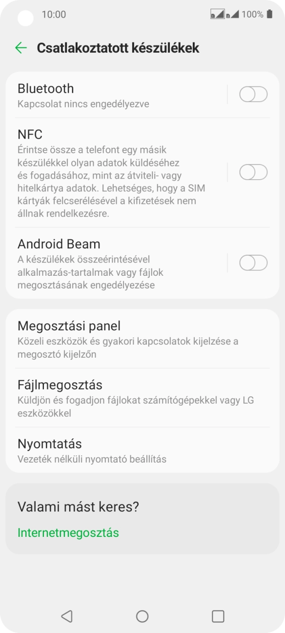 Válaszd a Bluetooth lehetőséget. Válaszd a Bluetooth lehetőséget.