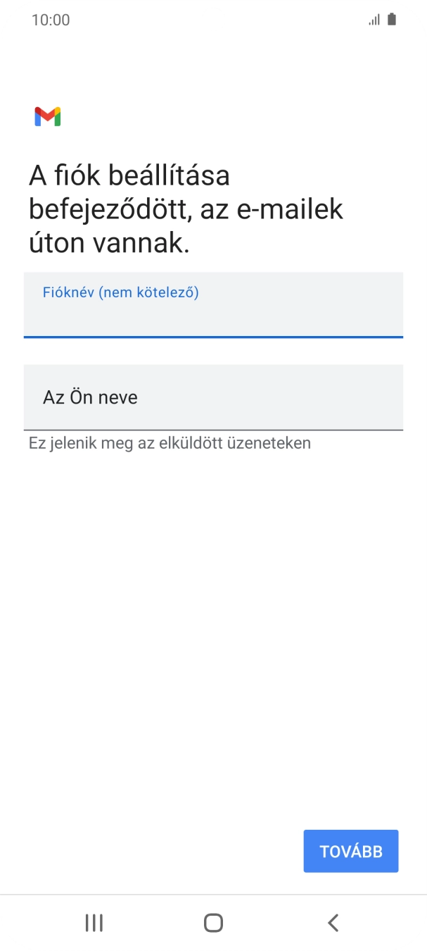 Kattints Az Ön neve mezőre, és írd be a kívánt küldőnevet.