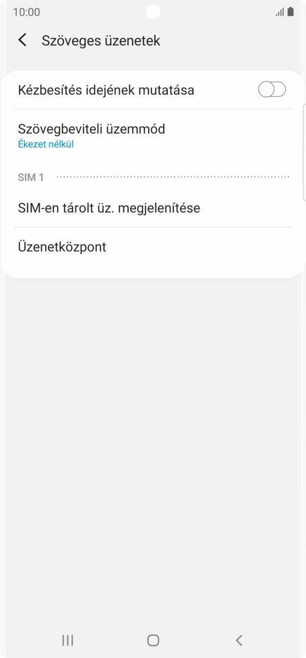 Válaszd az Üzenetközpont lehetőséget.
