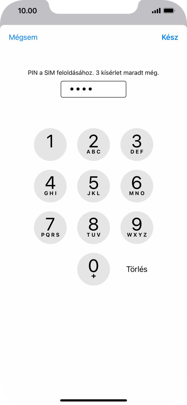 Írd be a PIN-kódod, és válaszd a Kész lehetőséget.