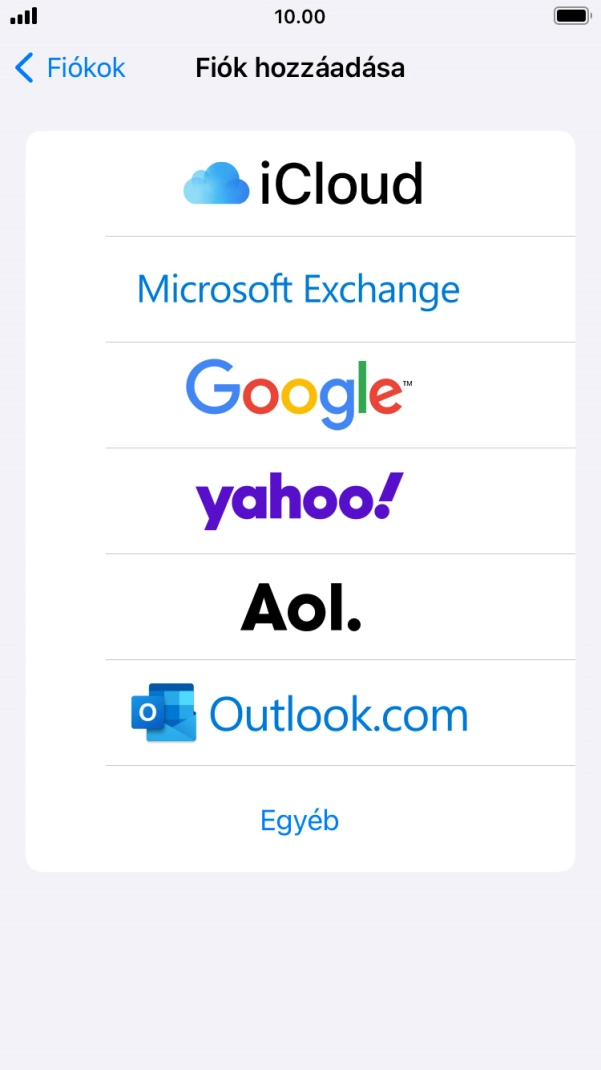 Válaszd az Egyéb lehetőséget.