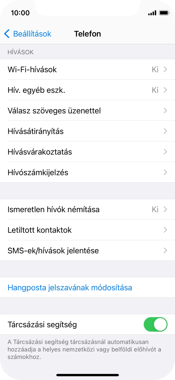 Válaszd a Hívószámkijelzés lehetőséget.