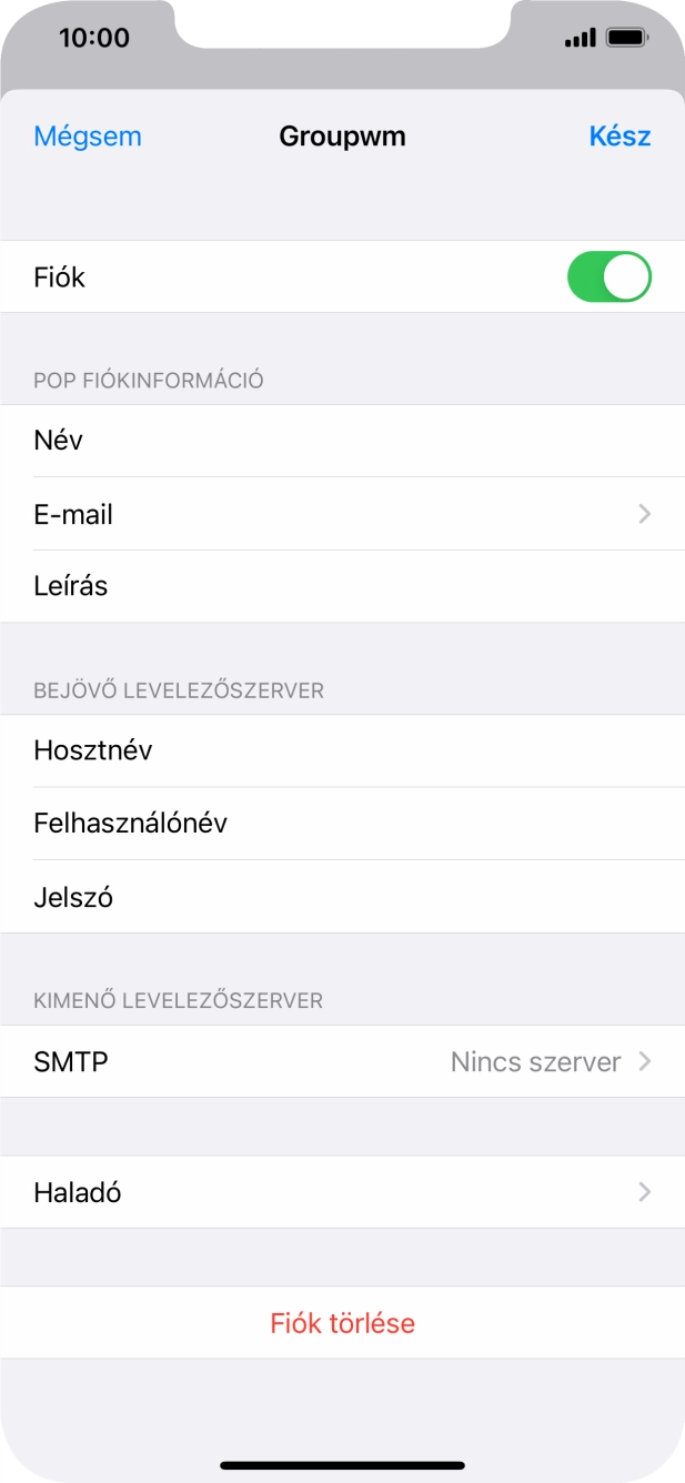 Válaszd az SMTP lehetőséget.