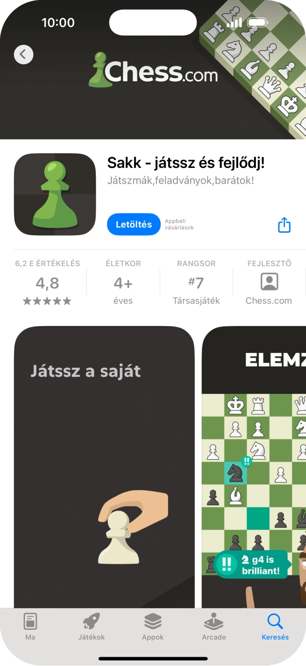 Válaszd a Letöltés lehetőséget, és kövesd a képernyőn megjelenő utasításokat az alkalmazás telepítéséhez. Válaszd a Letöltés lehetőséget, és kövesd a képernyőn megjelenő utasításokat az alkalmazás telepítéséhez.