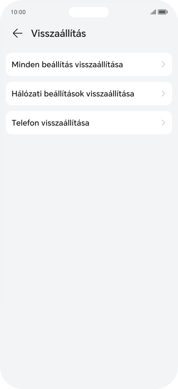 Válaszd a Telefon visszaállítása lehetőséget. Válaszd a Telefon visszaállítása lehetőséget.