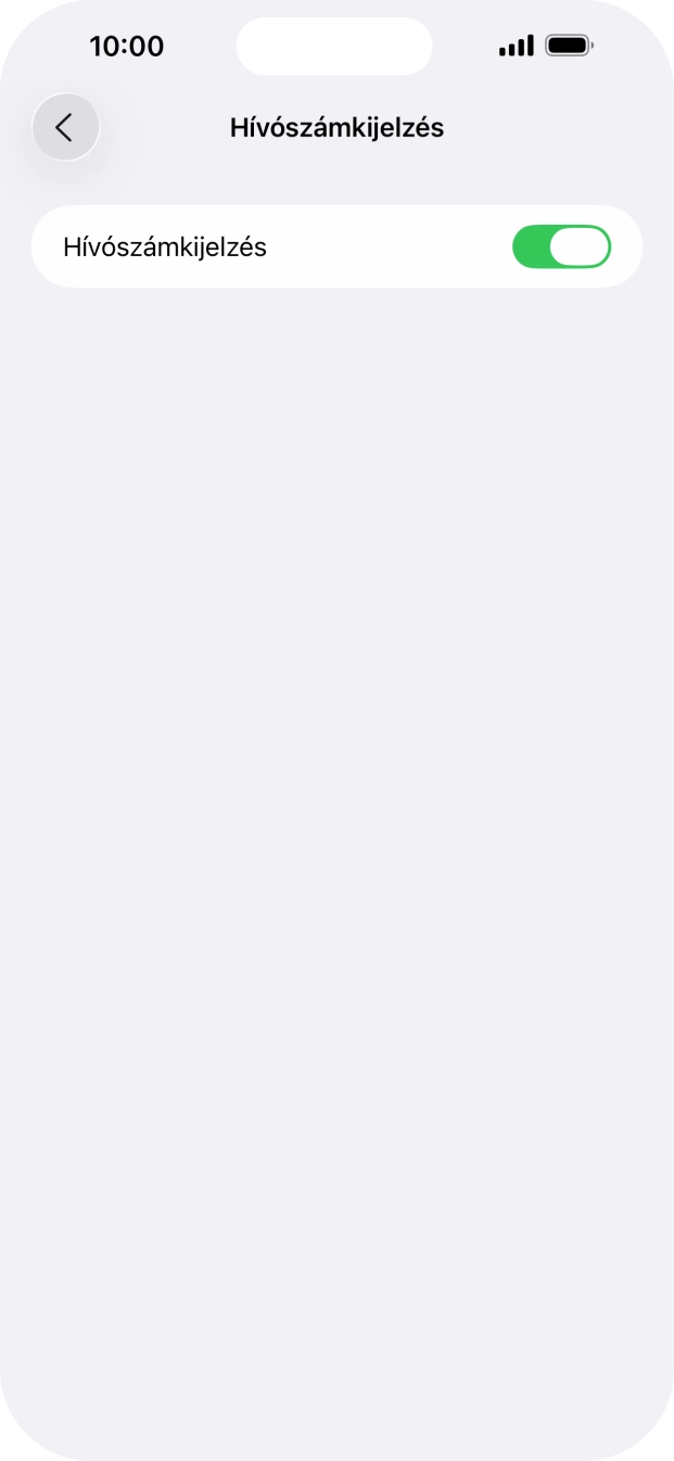 Kattints a „Hívószámkijelzés” melletti csúszkára a funkció be- vagy kikapcsolásához. Kattints a „Hívószámkijelzés” melletti csúszkára a funkció be- vagy kikapcsolásához.