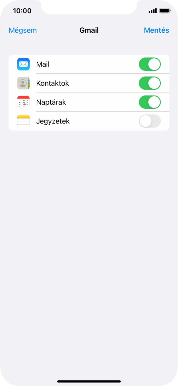 Amennyiben a kijelzőn ez a képernyőkép látható, az e-mail-fiókodat felismerte a rendszer, és automatikusan beállította. Kövesd a képernyőn megjelenő utasításokat további adatok csatolásához, és fejezd be az új fiók létrehozását.