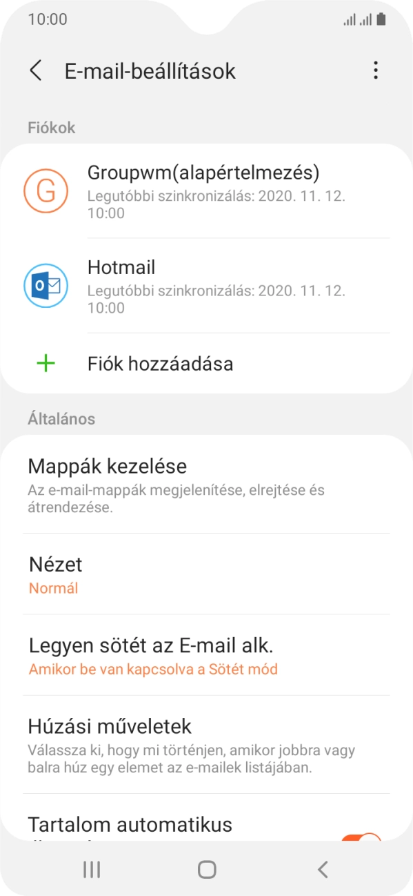 Kattints a kívánt e-mail-fiókra.