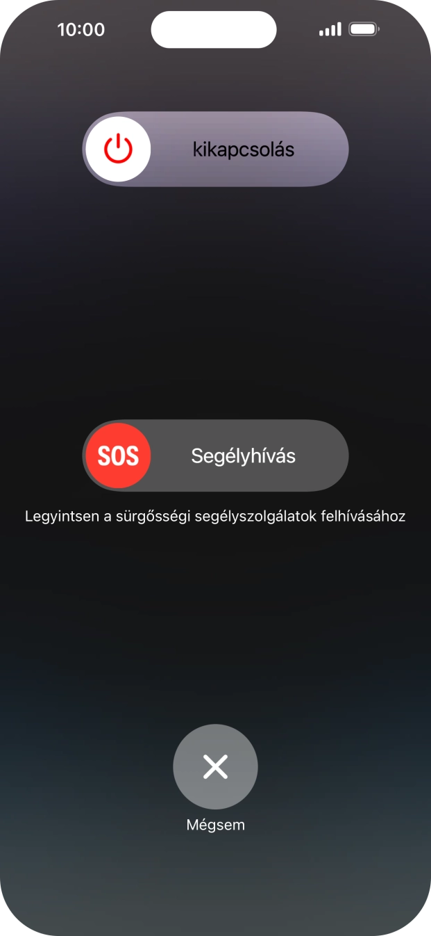 Kattints a kikapcsolás ikonra, és húzd az ikont jobbra. Kattints a kikapcsolás ikonra, és húzd az ikont jobbra.