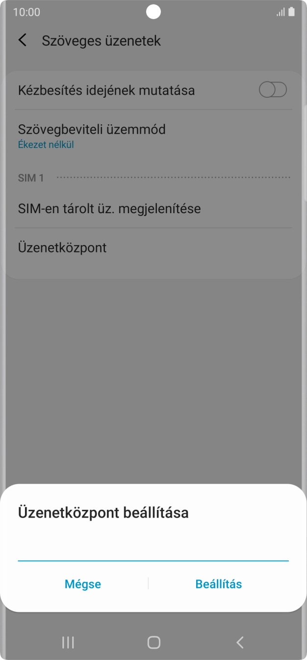 Írd be a +36709996500 számot, és válaszd a Beállítás lehetőséget.